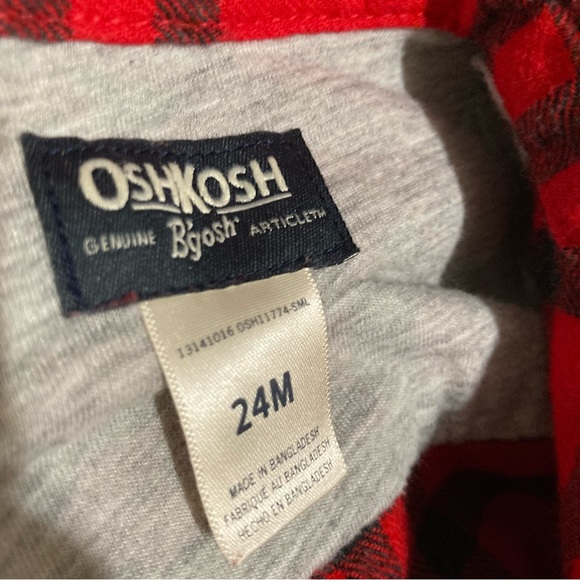 OSHKOSH BOGOSH BOY’S FLANNEL SIZE:24M - Picture 3 of 11